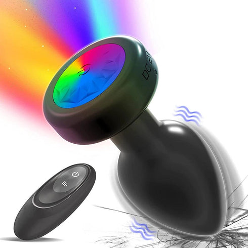LED Colorful Light Wireless Remote Control Vibrator Butt Plug