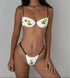 Flower Print Thong Bikini Set