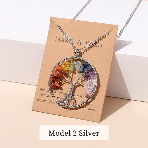 7 Chakras Tree Of Life Pendant