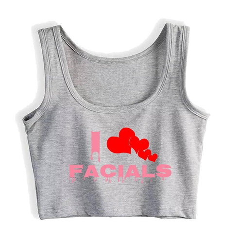 I Love Facials Crop Top - MiamiTeenyWeenyBikini.Com