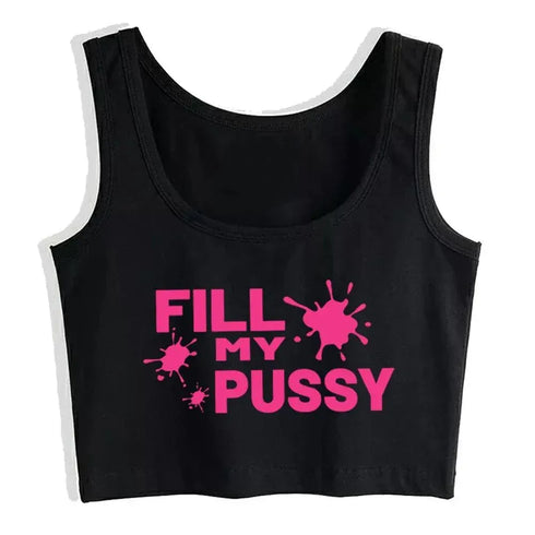 Fill My Pussy Crop Top - MiamiTeenyWeenyBikini.Com