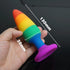 Rainbow Silicone Suction Butt Plug - MiamiTeenyWeenyBikini.Com