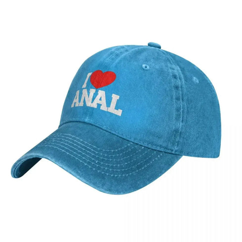 I Love ANAL Denim Baseball Cap - MiamiteenyWeenyBikini.Com