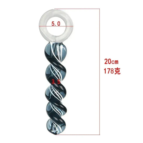 Glass Spiral Anal Plug - MiamiTeenyWeenyBikini.Com