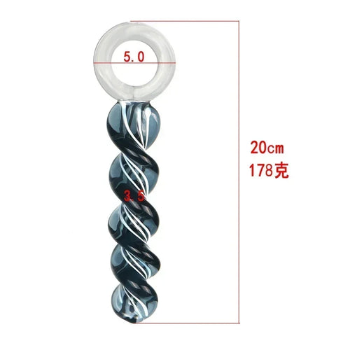 Glass Spiral Anal Plug - MiamiTeenyWeenyBikini.Com