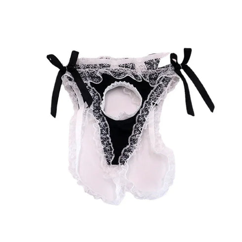 Men's Sissy Lace Open Crotch Hole Panties
