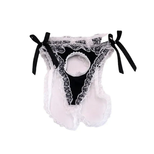 Men's Sissy Lace Open Crotch Hole Panties