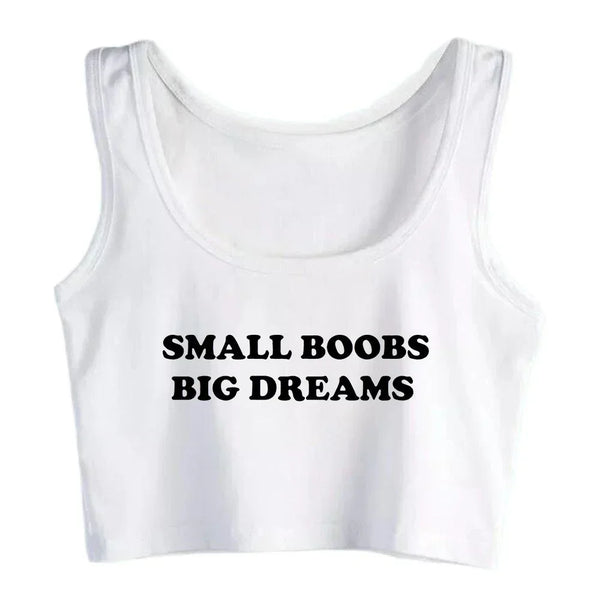 Small Boobs Big Dreams Crop Top - MiamiTeenyWeenyBikini.Com