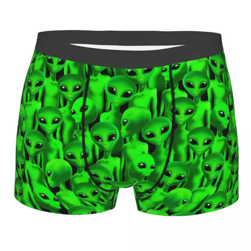 Green Alien UFO Moon Briefs