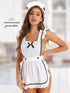 French Maid Cosplay Aprons Panties Set - MiamiTeenyWeenyBikini.Com