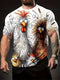 Rooster 3D Print Short Sleeve T-Shirt - MiamiTeenyWeenyBikini.Com
