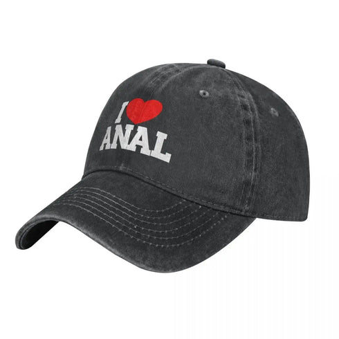 I Love ANAL Denim Baseball Cap