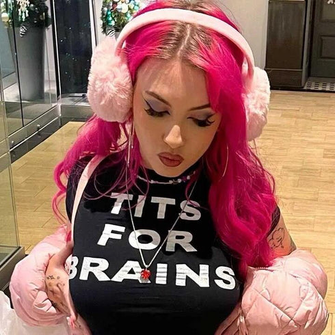 Tits For Brains Tee - MiamiTeenyWeenyBikini.Com