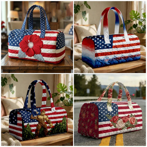 American Flag Quilted Duffle Bag - MiamiTeenyWeenyBikini.Com.