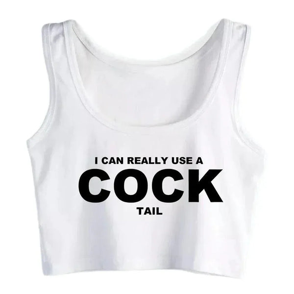 I Can Really Use A Cocktail Crop Top - MiamiTeenyWeenyBikini.Com