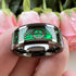 Inlay Polished Green Carbon Fiber Stainless Steel Ring - MiamiTeenyWeenyBikini.Com