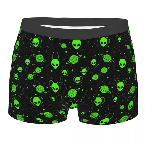 Green Alien UFO Moon Briefs
