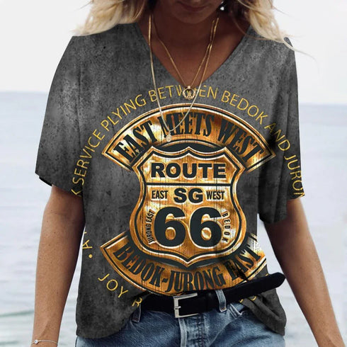 US Route 66 Print Tops - MiamiTeenyWeenyBikini.Com