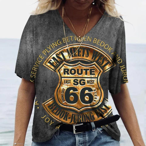 US Route 66 Print Tops - MiamiTeenyWeenyBikini.Com
