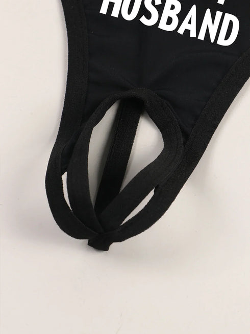 I Love My Husband Crotchless Panties - MiamiTeenyWeenyBikini.Com