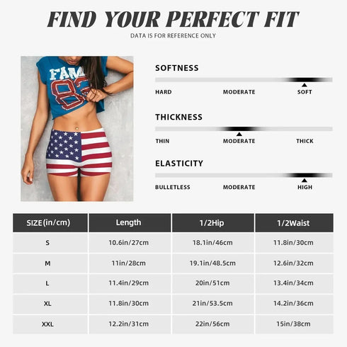 American Flag High Waist Workout & Yoga Shorts –MIamiTeenyWeenyBikini.Com