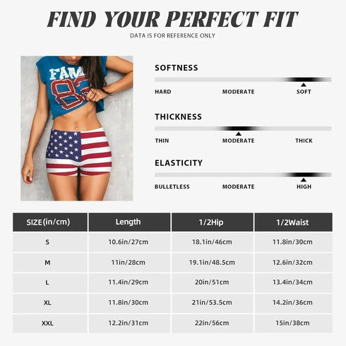 American Flag High Waist Workout & Yoga Shorts –MIamiTeenyWeenyBikini.Com