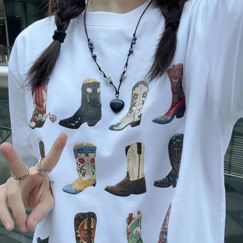 Texas Western Boot T-Shirt - MiamiTeenyWeenyBikini.Com