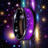 Purple and black ring with starry space background