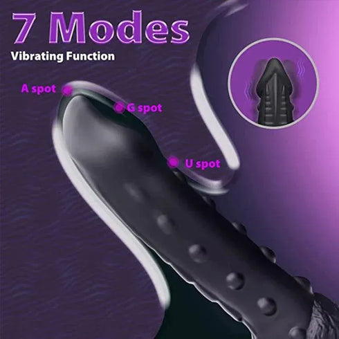 Black Thrusting Vibrator W/ Suction Cup - MiamiTeenyWeenyBikini.Com