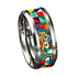 Starry Sky Stainless Steel Double Bevel Ring - MiamiTeenyWeenyBikini.Com