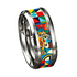 Starry Sky Stainless Steel Double Bevel Ring - MiamiTeenyWeenyBikini.Com