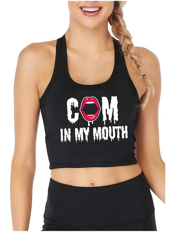 Cum In My Mouth Crop Top - MiamiTeenyWeenyBikini.Com