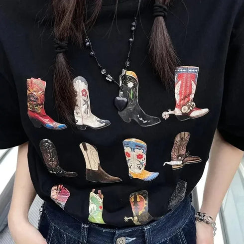 Texas Western Boot T-Shirt - MiamiTeenyWeenyBikini.Com