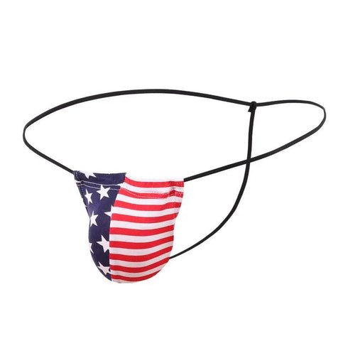 Men's USA Flag Print Thong