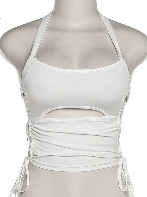 Sleeveless Bandage Halter Tank Top