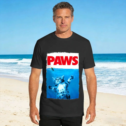 Paws Cat And Mouse Funny Parody Kitten Lover T-Shirt – Oversized Summer Essential