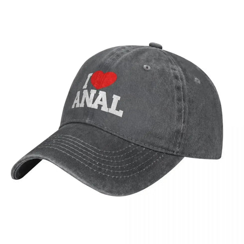 I Love ANAL Denim Baseball Cap - MiamiteenyWeenyBikini.Com