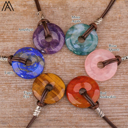 Natural Amethyst Lapis Tiger Eye Stone Pendant