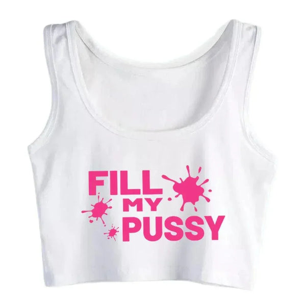 Fill My Pussy Crop Top - MiamiTeenyWeenyBikini.Com