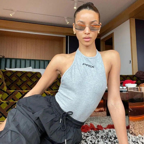 Backless Slim Crop Top