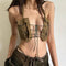 Retro Streetwear Strapless Tube Corset - MiamiTeenyWeenyBikini.Com