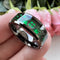 Inlay Polished Green Carbon Fiber Stainless Steel Ring - MiamiTeenyWeenyBikini.Com