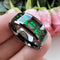 Inlay Polished Green Carbon Fiber Stainless Steel Ring - MiamiTeenyWeenyBikini.Com