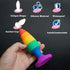 Rainbow Silicone Suction Butt Plug - MiamiTeenyWeenyBikini.Com