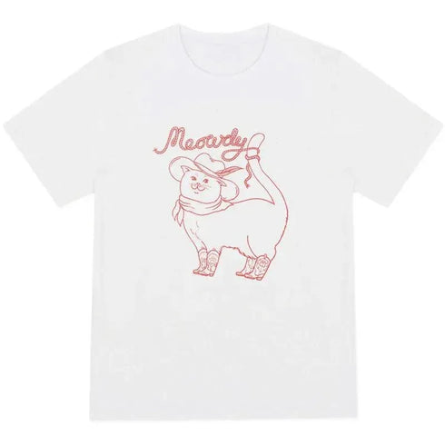 Meowdy Cowboy Cat T-Shirt - MiamiTeenyWeenyBikini.Com