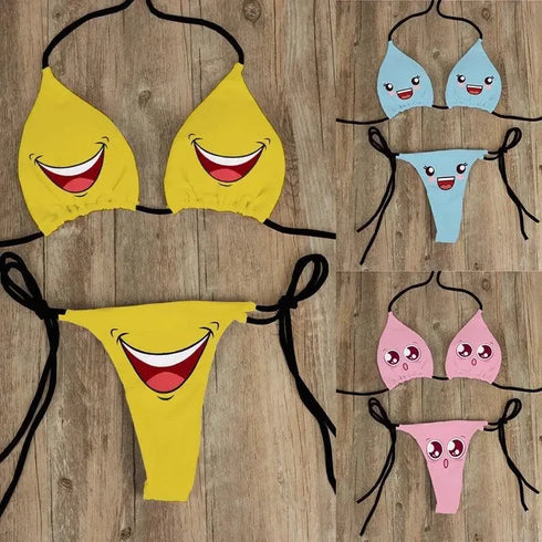 Funny Face Bikini Set - MiamiTeenyWeenyBikini.Com