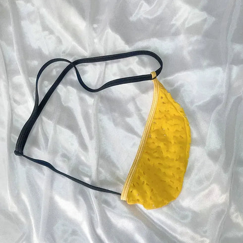 Mini Sexy Men’s Transparent Mesh Stand-Up Thong - MiamiTeenyWeenyBikini.Com