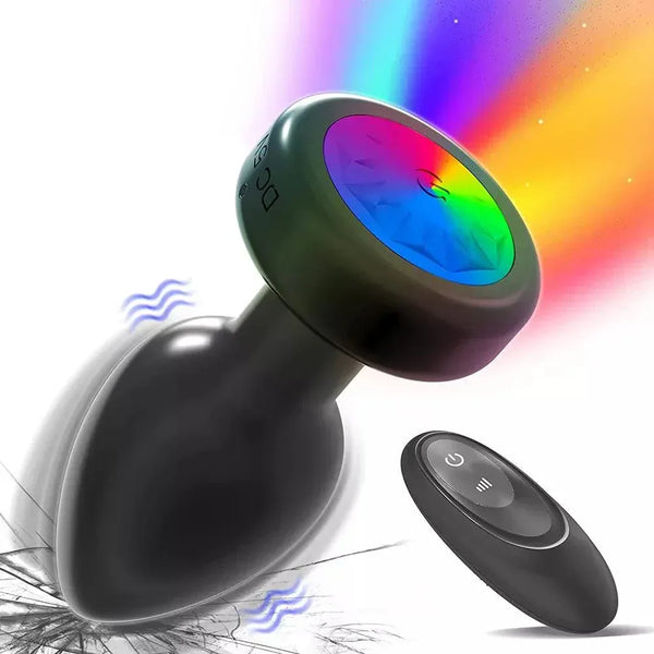 LED Colorful Light Wireless Remote Control Vibrator Butt Plug - MiamiTeenyWeenyBikini.Com
