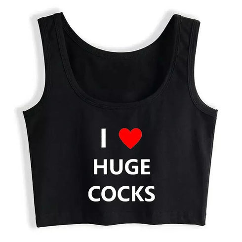 I Love Hugh Cocks Crop Top - MiamiTeenyWeenyBikini.Com