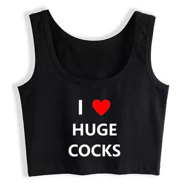 I Love Hugh Cocks Crop Top - MiamiTeenyWeenyBikini.Com